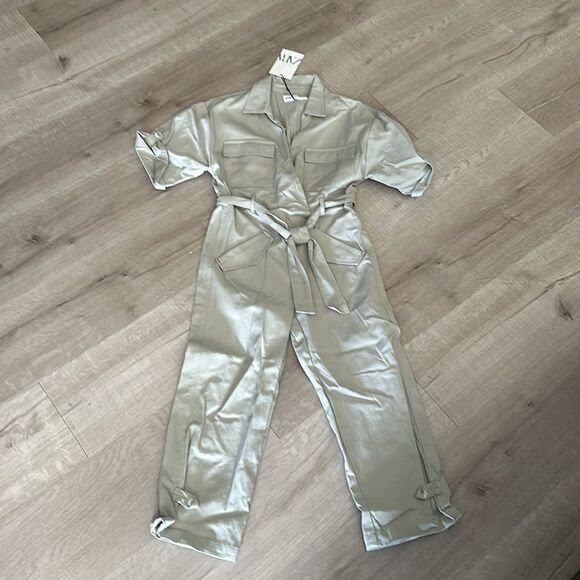 ZARA Kids | Light Green | FULL LENGTH UTILITY JUMPSUIT - Picture 6 of 7